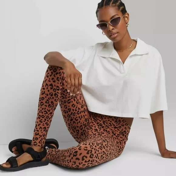 NWT Wild fable Brown cheetah print leggings Various sizes  Available ♥️ - Picture 3 of 11